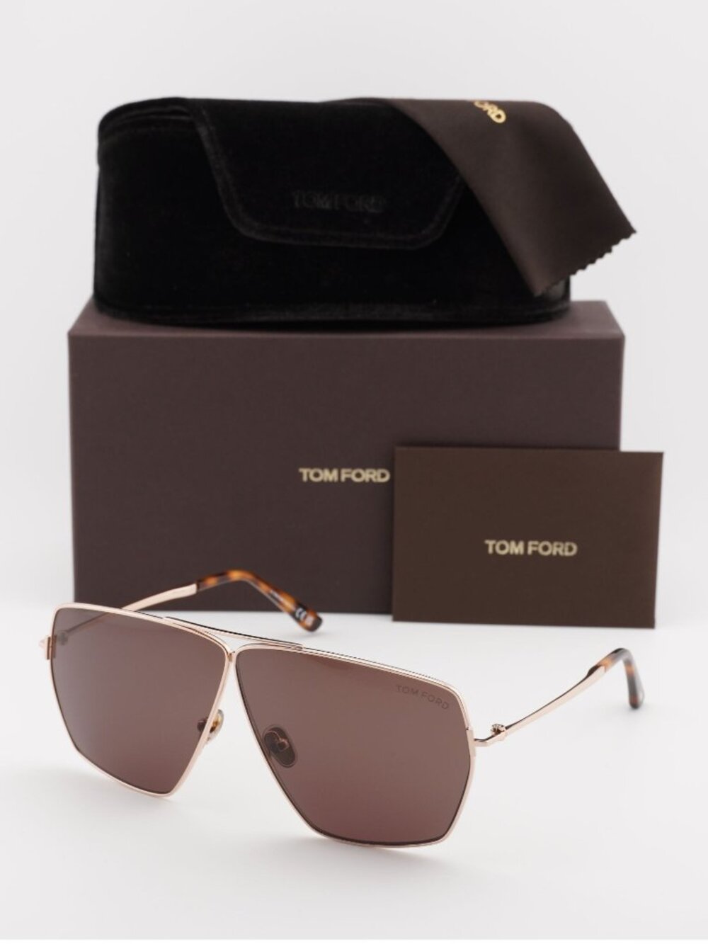 Tom Ford Stella FT1185 28E Aviator Sunglasses - Shiny Rose Gold \ Brown